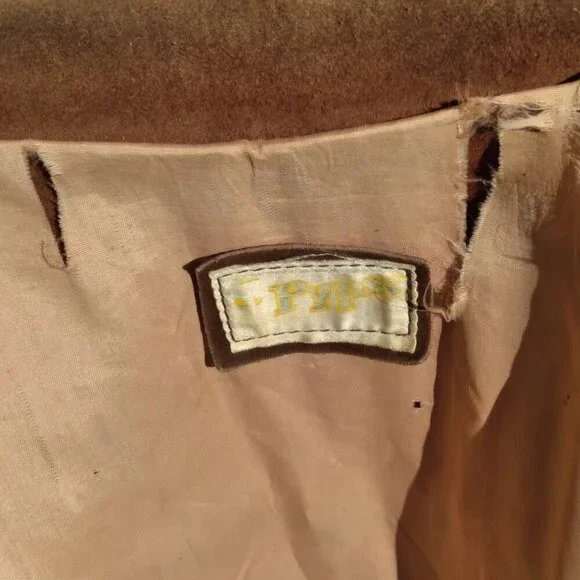 Pypsa Vintage 60's/70's  Brown Suede Extra Long Fringe Western Unisex Jacket SzM - Picture 10 of 16